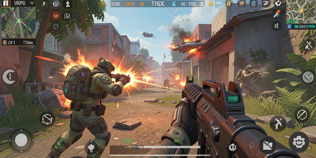 Tampilan gameplay 116X yang mendebarkan dengan aksi seru.