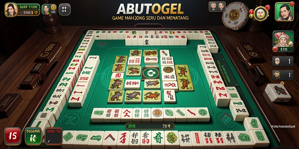 Tampilan gameplay utama ABUTOGEL dengan desain Mahjong yang menarik.