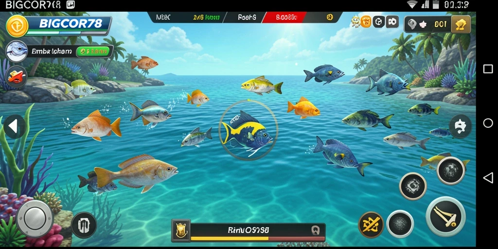 Tangkapan layar dari gameplay seru Tembak Ikan di BIGCOR78.