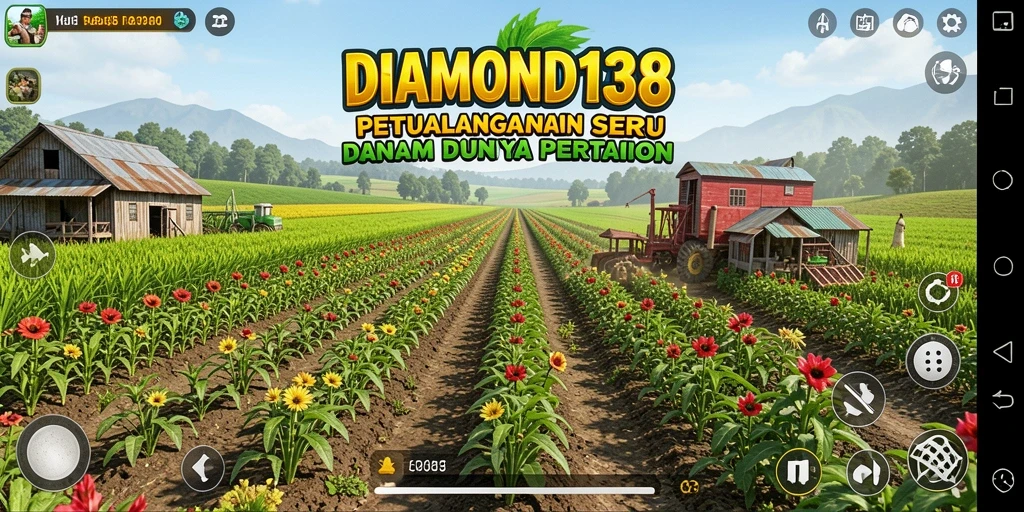 Screenshot DIAMOND138 menampilkan aktivitas bertani yang seru dan interaktif.