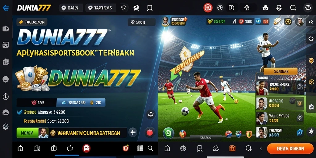 Tampilan menarik dan intuitif pada aplikasi DUNIA777 saat bermain Sportsbook.