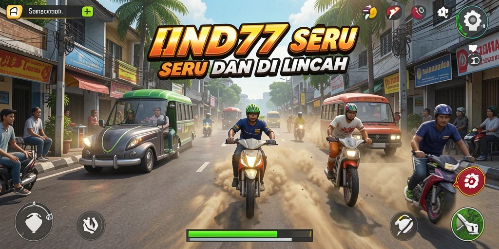 Tampilan gameplay balapan yang mendebarkan dalam IND777.