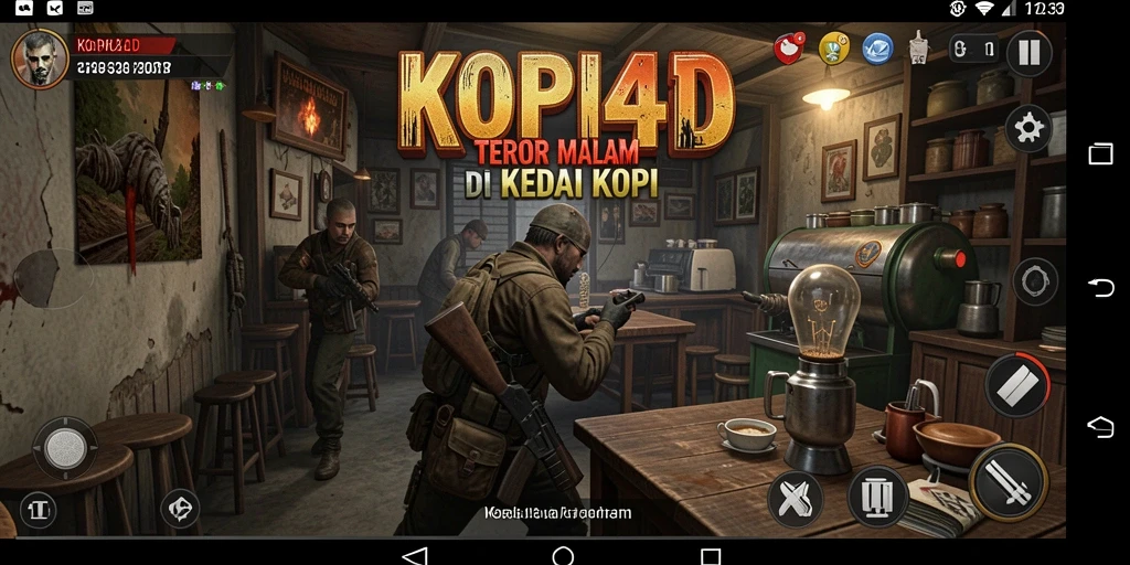 Gameplay mencekam di dalam kedai kopi berhantu.