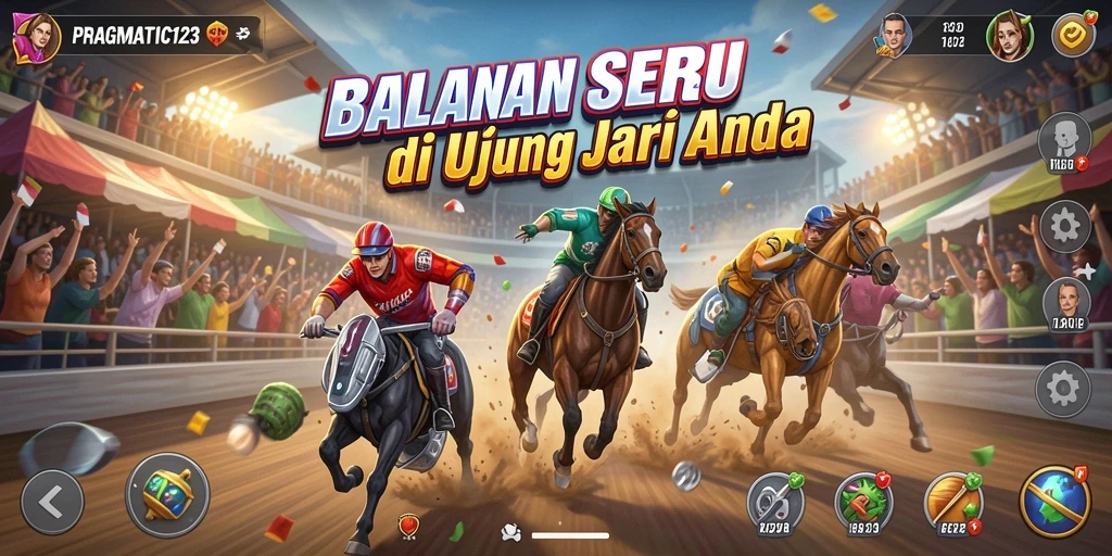 Screenshot utama PRAGMATIC123 menunjukkan momen balapan yang mendebarkan.