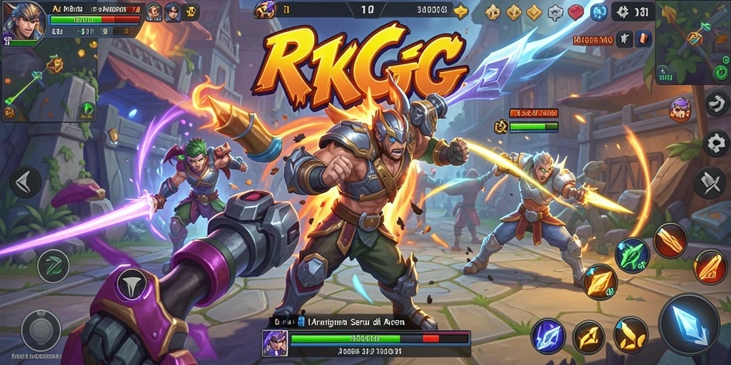 Screenshot gameplay yang menampilkan aksi pertarungan seru di RKGG.