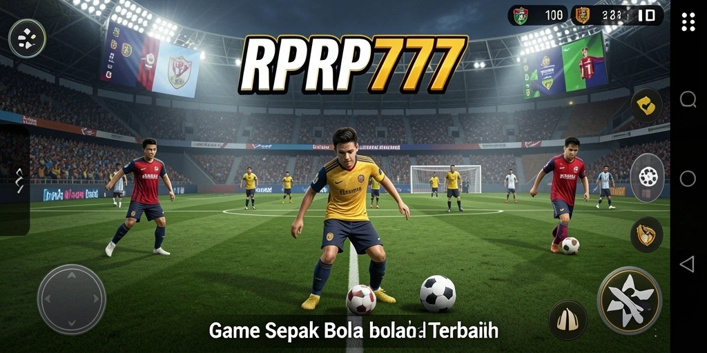 Tangkapan layar gameplay RPRP777 dengan aksi seru sepak bola.