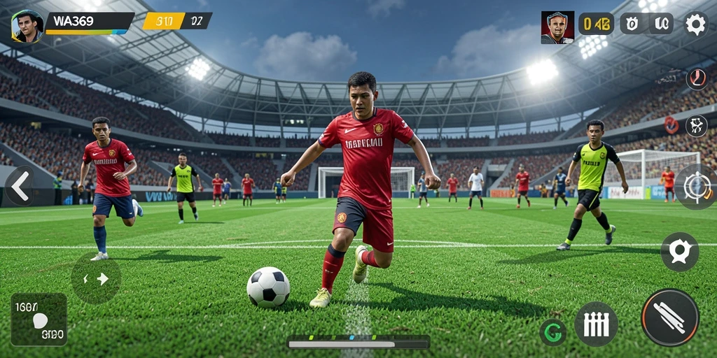 Tampilan gameplay mendebarkan dari WA369 yang penuh aksi olahraga.