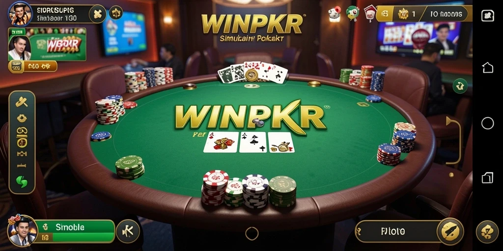 Tampilan gameplay WINPKR dengan fitur poker interaktif yang mendebarkan.